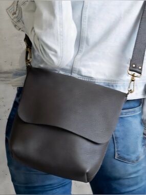 Black Leather Crossbody Bag